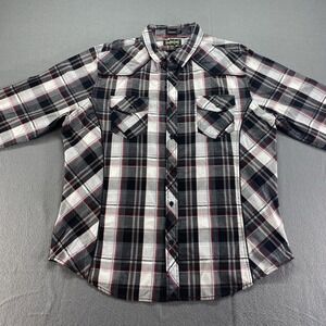 Helix Shirt Mens 2XL Plaid‎ Athletic Fit Long Sleeve Button Up Western
